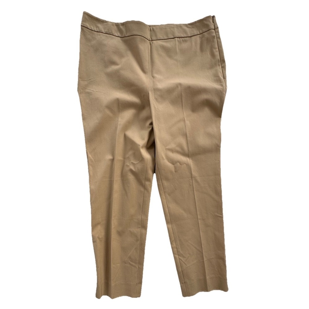 Talbots Chatham‎ Ankle Dress Pants Straight Leg Side Zip Sz 14 P Tan $99 NWT